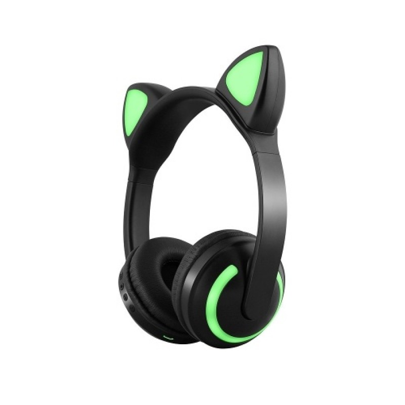 LED Cat Ear ZW-19 Headset RGB 7-Color Lights Noise Cancelling Headphones BT 4.2 Kids Earphone Supports 3.5mm Plug