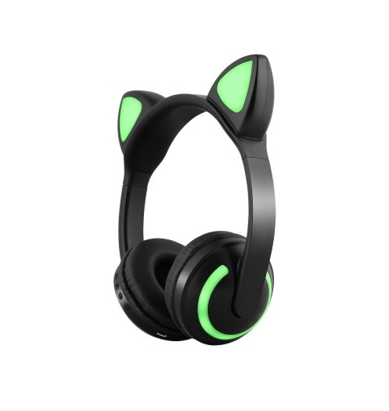 LED Cat Ear ZW-19 Headset RGB 7-Color Lights Noise Cancelling Headphones BT 4.2 Kids Earphone Supports 3.5mm Plug