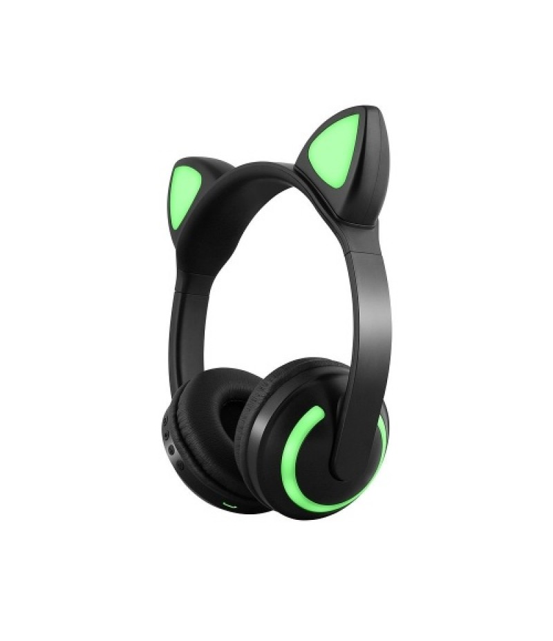LED Cat Ear ZW-19 Headset RGB 7-Color Lights Noise Cancelling Headphones BT 4.2 Kids Earphone Supports 3.5mm Plug