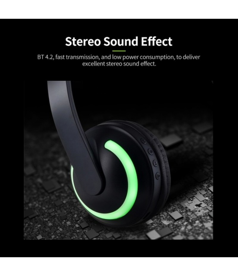 LED Cat Ear ZW-19 Headset RGB 7-Color Lights Noise Cancelling Headphones BT 4.2 Kids Earphone Supports 3.5mm Plug