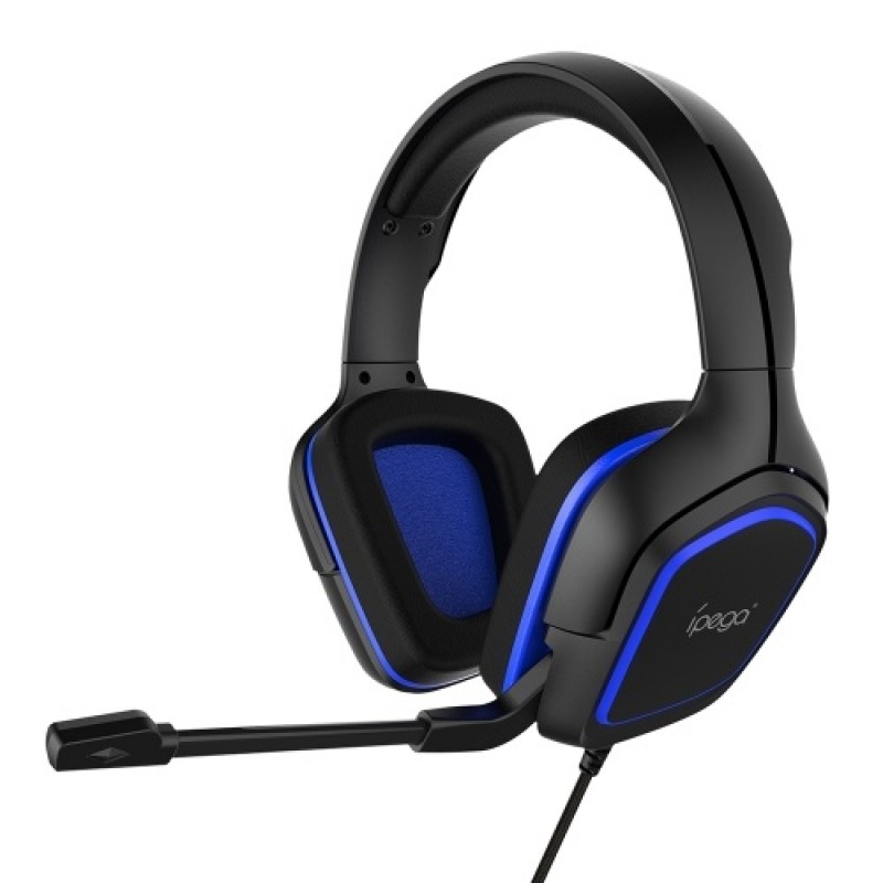  PG-R006 Gaming Headset Surround Sound Headset with High Sensitive Microphone for PC Switch PS4 CellPhone Black+Blue