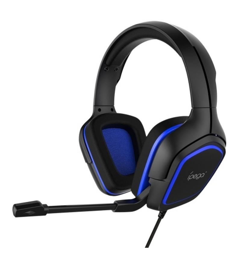  PG-R006 Gaming Headset Surround Sound Headset with High Sensitive Microphone for PC Switch PS4 CellPhone Black+Blue