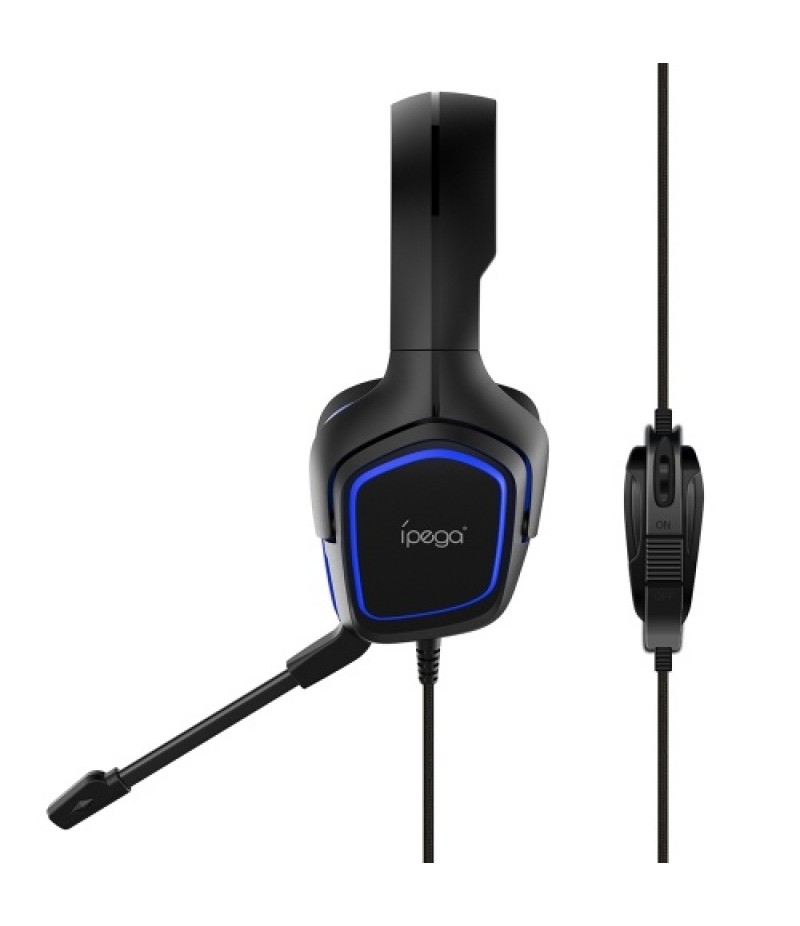  PG-R006 Gaming Headset Surround Sound Headset with High Sensitive Microphone for PC Switch PS4 CellPhone Black+Blue