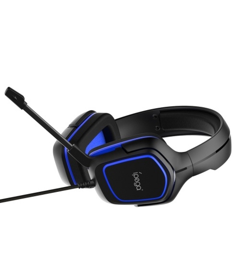  PG-R006 Gaming Headset Surround Sound Headset with High Sensitive Microphone for PC Switch PS4 CellPhone Black+Blue
