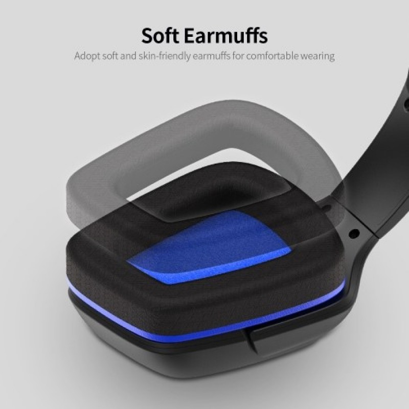  PG-R006 Gaming Headset Surround Sound Headset with High Sensitive Microphone for PC Switch PS4 CellPhone Black+Blue