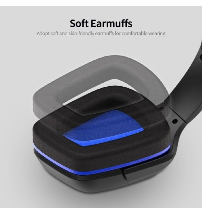  PG-R006 Gaming Headset Surround Sound Headset with High Sensitive Microphone for PC Switch PS4 CellPhone Black+Blue