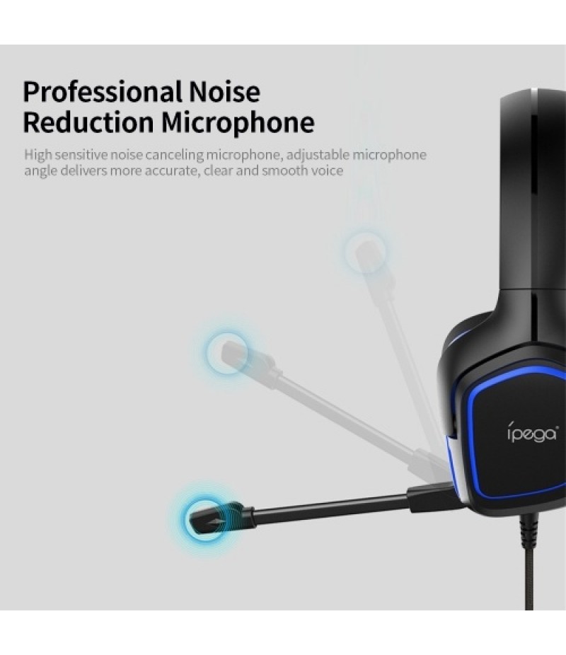  PG-R006 Gaming Headset Surround Sound Headset with High Sensitive Microphone for PC Switch PS4 CellPhone Black+Blue