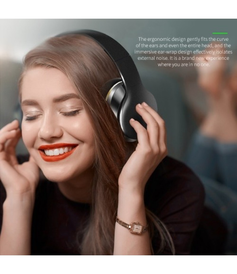 EL528 Wireless BT Headphone Foldable Stereo ANC Headset Sports Gaming TF/FM/Wired Mode Earphone for Phone/Laptop/PC Black&amp;Go