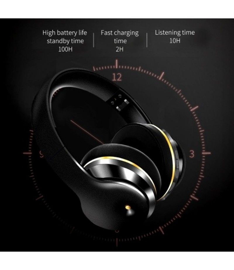 EL528 Wireless BT Headphone Foldable Stereo ANC Headset Sports Gaming TF/FM/Wired Mode Earphone for Phone/Laptop/PC Black&amp;Go