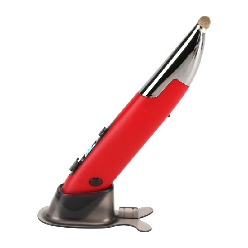 Three Mode 2.4G+BT3.0+5.0 Wireless Optical Pen Mouse 800/1200/1600DPI Rechargeable Pocket Pen Mouse for PC Laptop Computer Red
