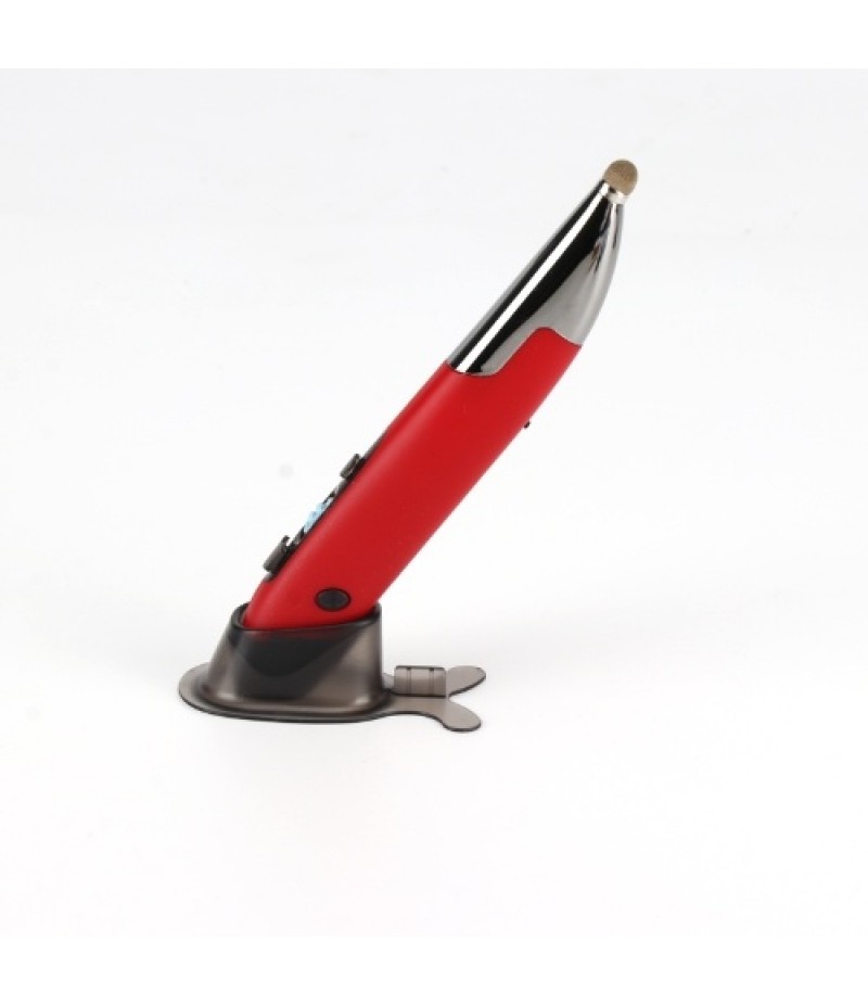 Three Mode 2.4G+BT3.0+5.0 Wireless Optical Pen Mouse 800/1200/1600DPI Rechargeable Pocket Pen Mouse for PC Laptop Computer Red