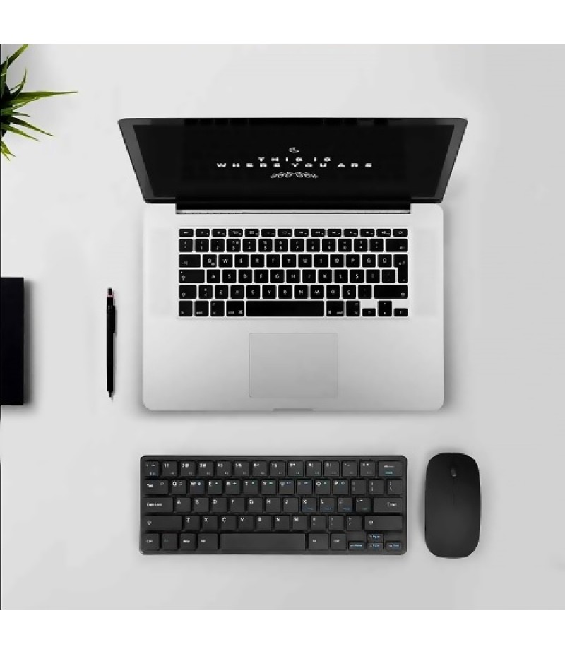 Keyboard Mouse Combo 2.4G Wireless Keyboard Mouse Set Office Keyboard Mouse Set Slim Design Plug and Play for PC Laptop Black
