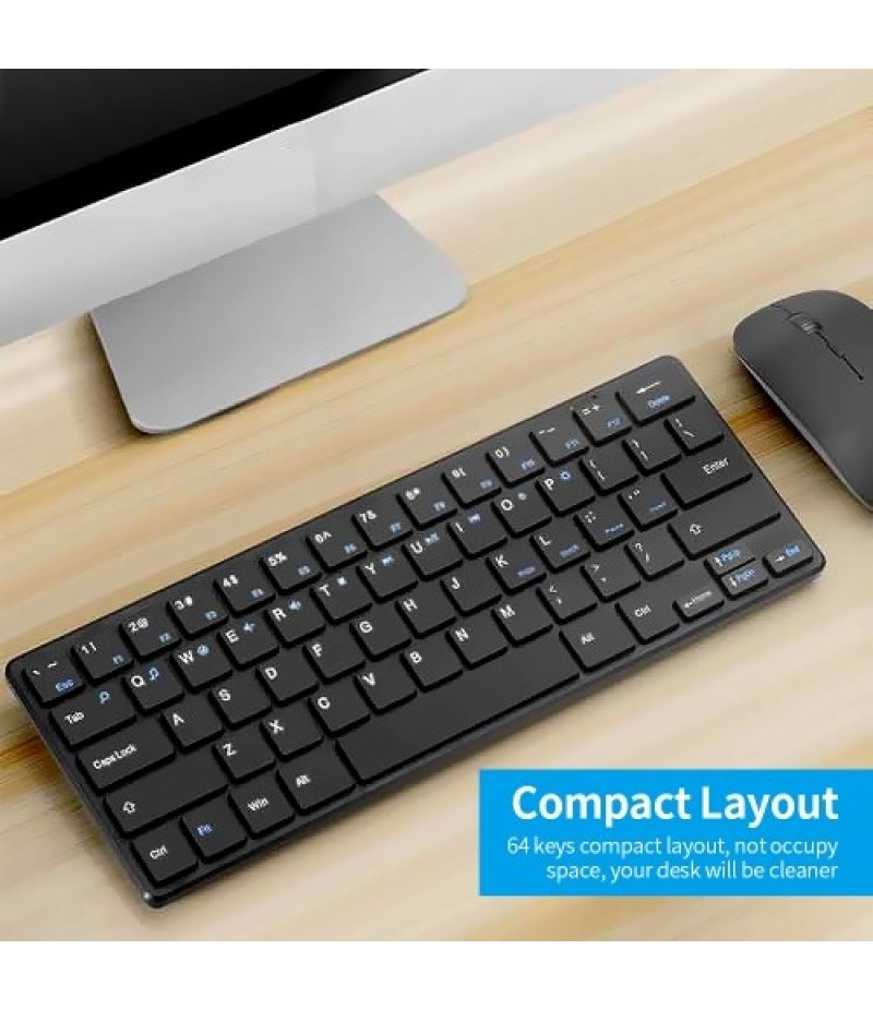 Keyboard Mouse Combo 2.4G Wireless Keyboard Mouse Set Office Keyboard Mouse Set Slim Design Plug and Play for PC Laptop Black