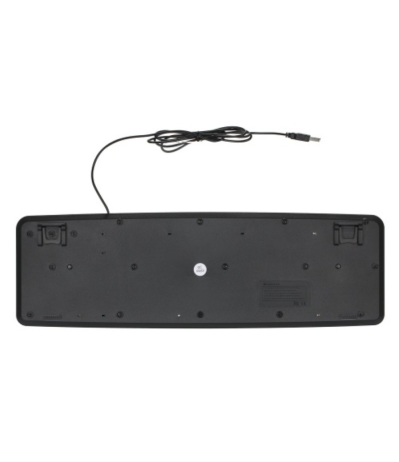 USB Wired Keyboard with Large White Keys Black Letters