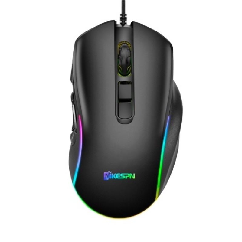 Wired Gaming Mouse 7200DPI RGB Backlit Mouse 6 Adjustable DPI Levels/10 Programmable Buttons/Back-to-desktop Button Black