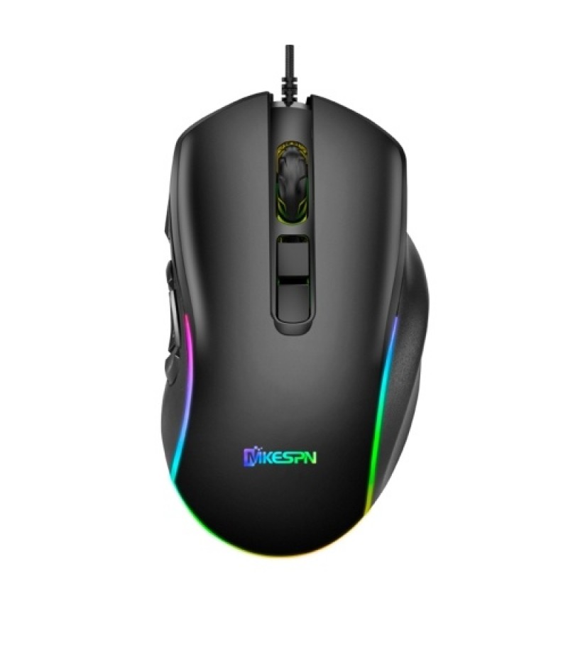 Wired Gaming Mouse 7200DPI RGB Backlit Mouse 6 Adjustable DPI Levels/10 Programmable Buttons/Back-to-desktop Button Black