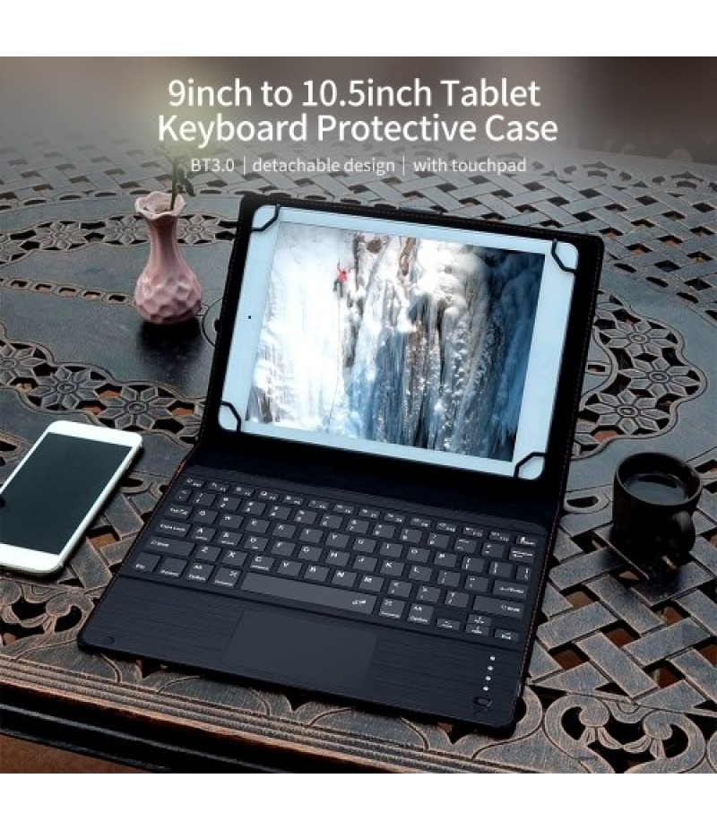 TY3310 Tablet Keyboard Protective Case BT3.0 Keyboard Detachable Protective Case with Touchpad For 9inch to 10.5inch Tablet