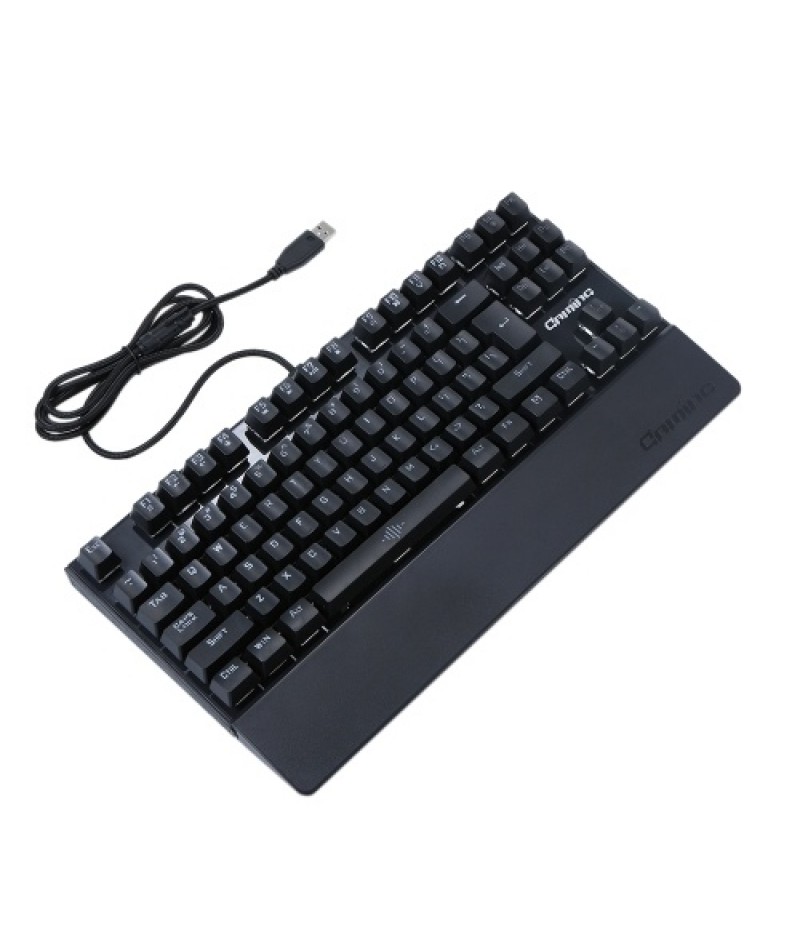 Illuminated Keyboard 87 Keys Gaming Keyboard USB Powered Operated 3 Levels Adjustable Brightness Dimmable for Computer Laptop E-