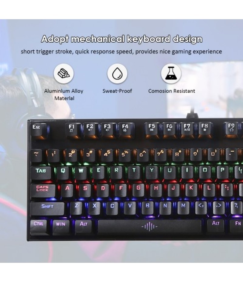 Illuminated Keyboard 87 Keys Gaming Keyboard USB Powered Operated 3 Levels Adjustable Brightness Dimmable for Computer Laptop E-