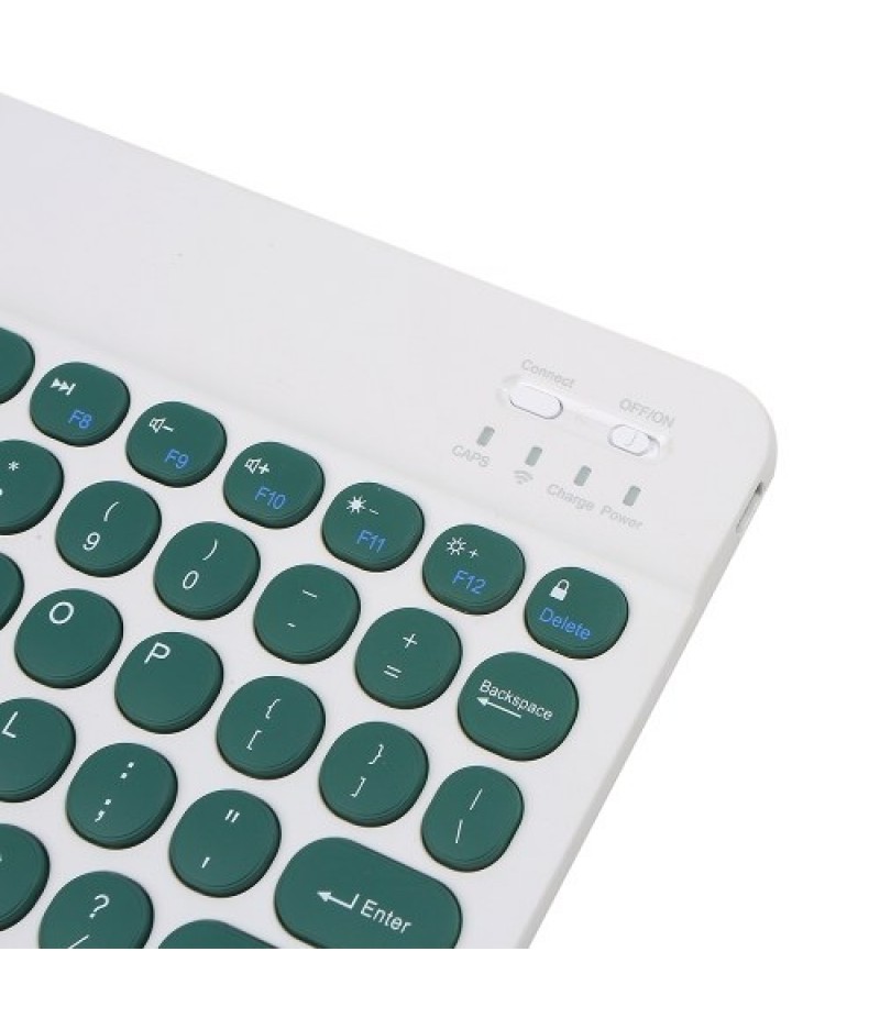 BT Keyboard Rechargeable Mute Multi-system Compatibility Multi-function Keys Compatibility BT Keyboard + USB Cable Dark Green