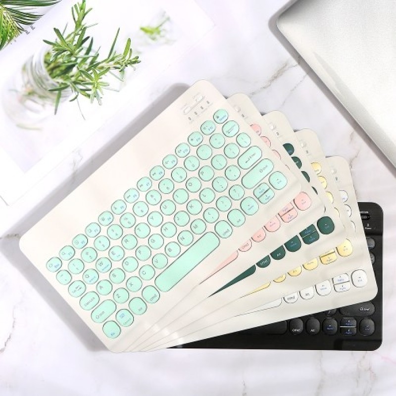 BT Keyboard Rechargeable Mute Multi-system Compatibility Multi-function Keys Compatibility BT Keyboard + USB Cable Dark Green
