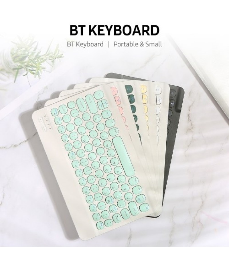BT Keyboard Rechargeable Mute Multi-system Compatibility Multi-function Keys Compatibility BT Keyboard + USB Cable Dark Green