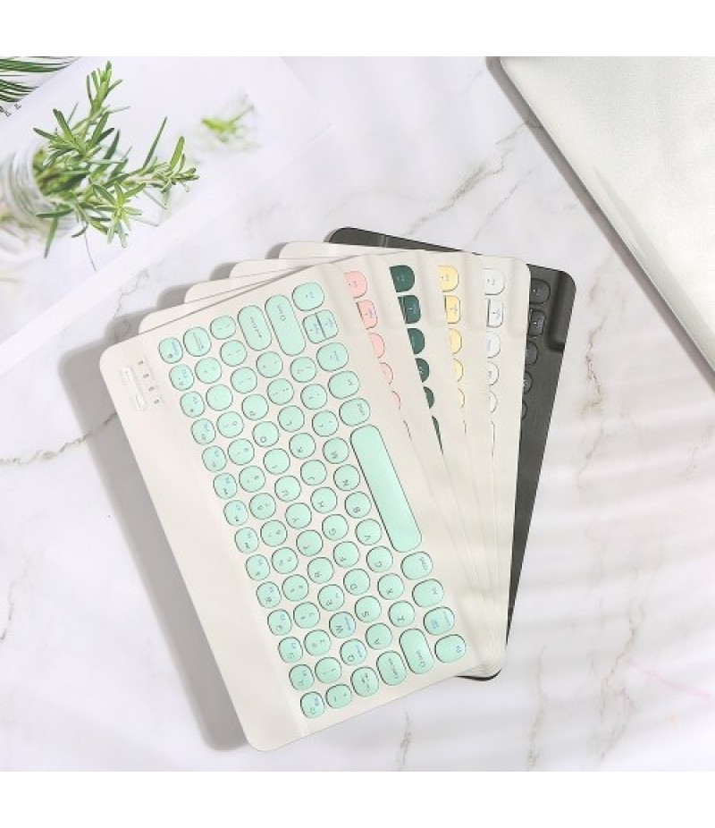 BT Keyboard Rechargeable Mute Multi-system Compatibility Multi-function Keys Compatibility BT Keyboard + USB Cable Dark Green