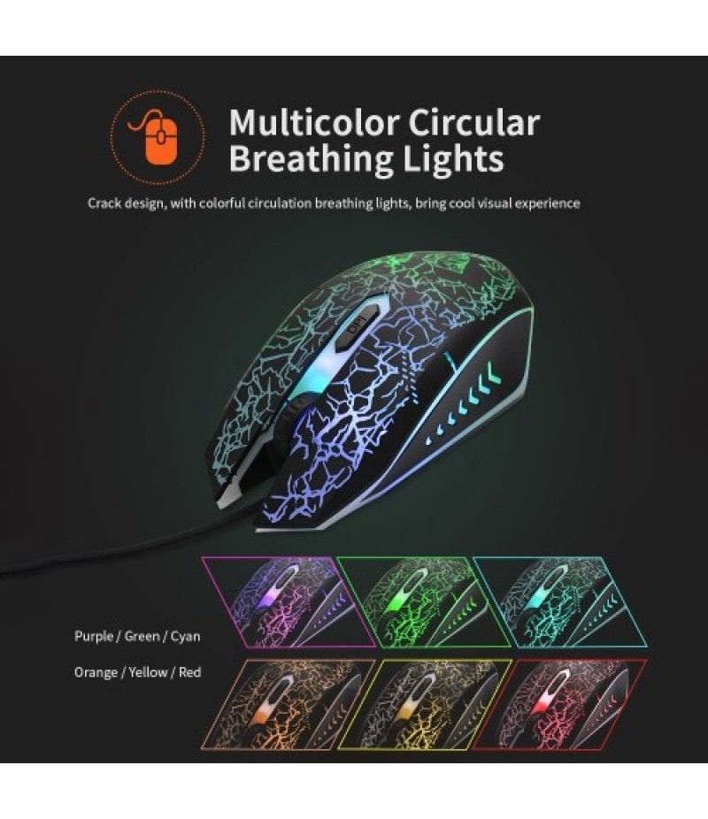 Keyboard and Mouse Combo N-Key Rollover Wired Gaming Mouse Silent Office Keyboard RGB Mouse 104Keys