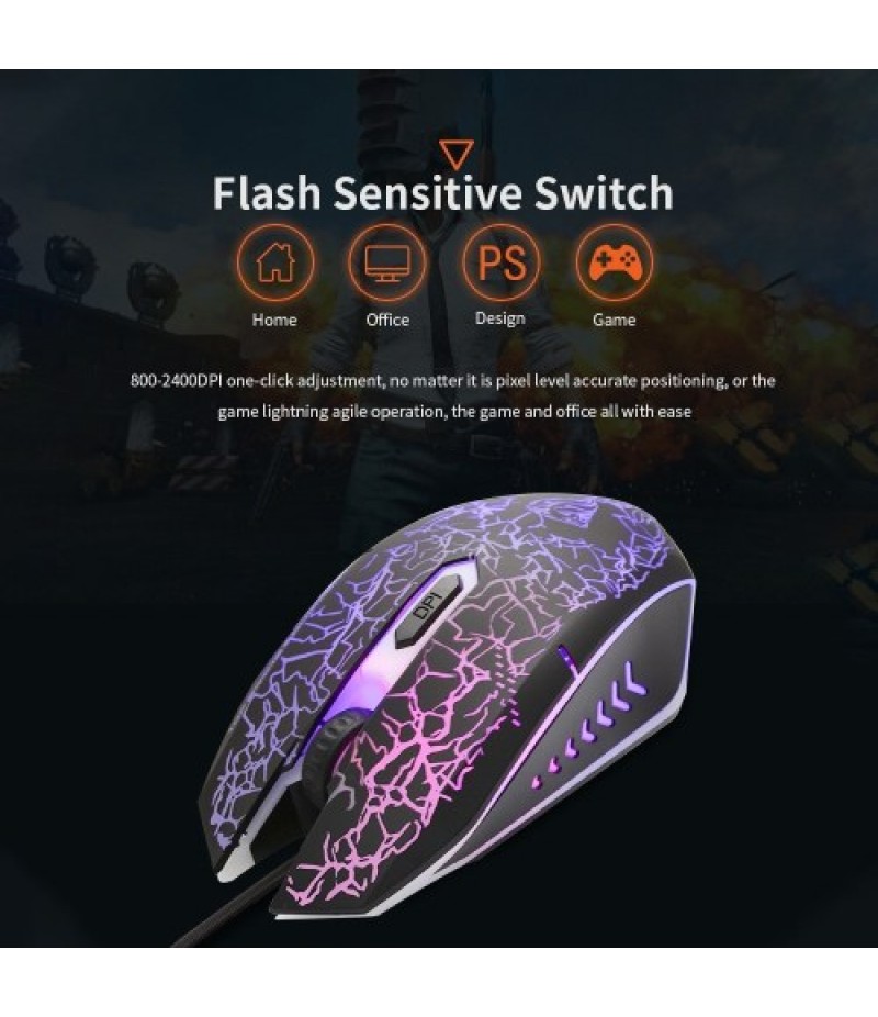 Keyboard and Mouse Combo N-Key Rollover Wired Gaming Mouse Silent Office Keyboard RGB Mouse 104Keys