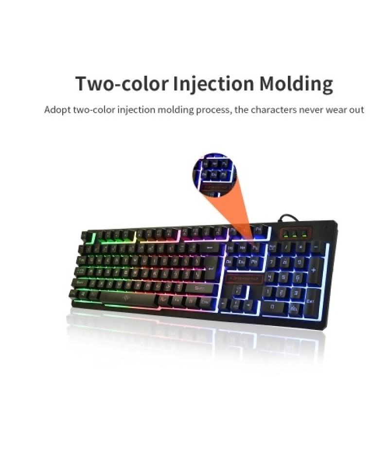 Keyboard and Mouse Combo N-Key Rollover Wired Gaming Mouse Silent Office Keyboard RGB Mouse 104Keys