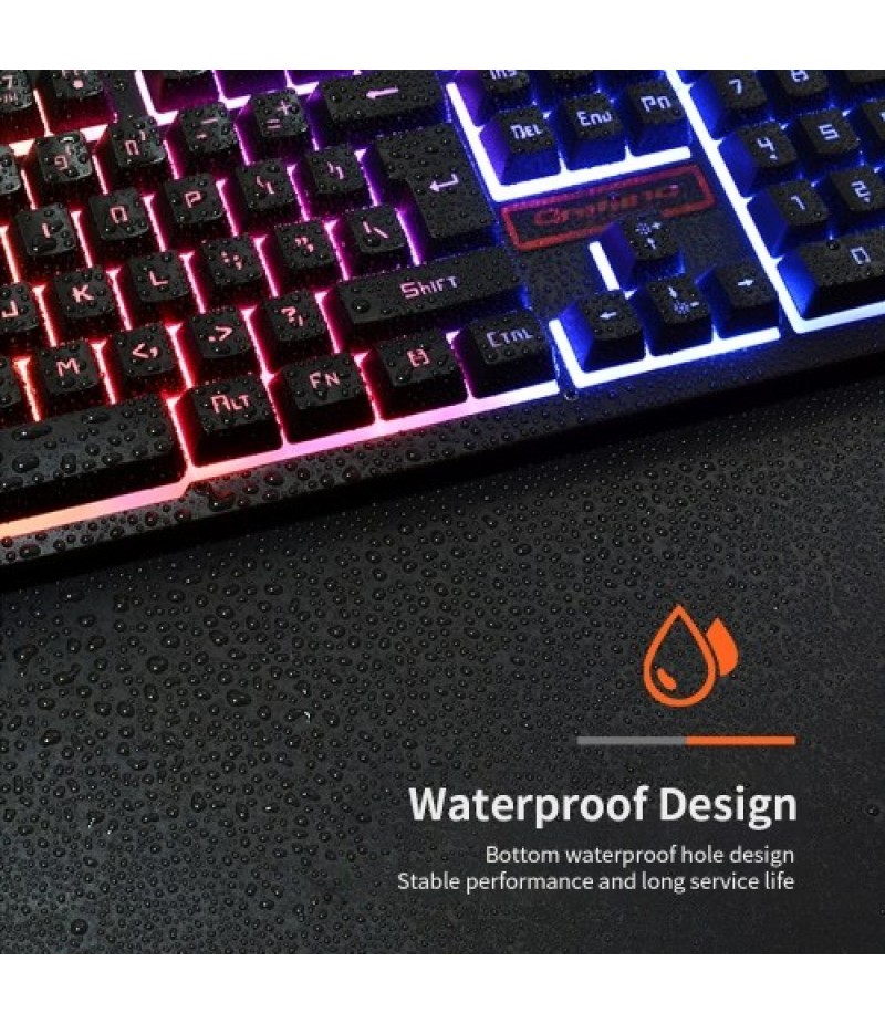 Keyboard and Mouse Combo N-Key Rollover Wired Gaming Mouse Silent Office Keyboard RGB Mouse 104Keys