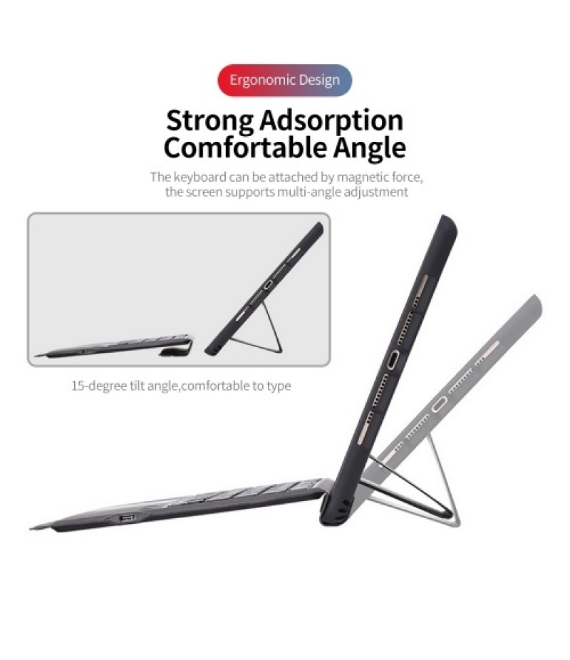T207 Keyboard Protective Case with Detachable BT Keyboard Touchpad Compatible with iPad Pro 11(2018/2020/2021)/iPad Air4 10.9(20