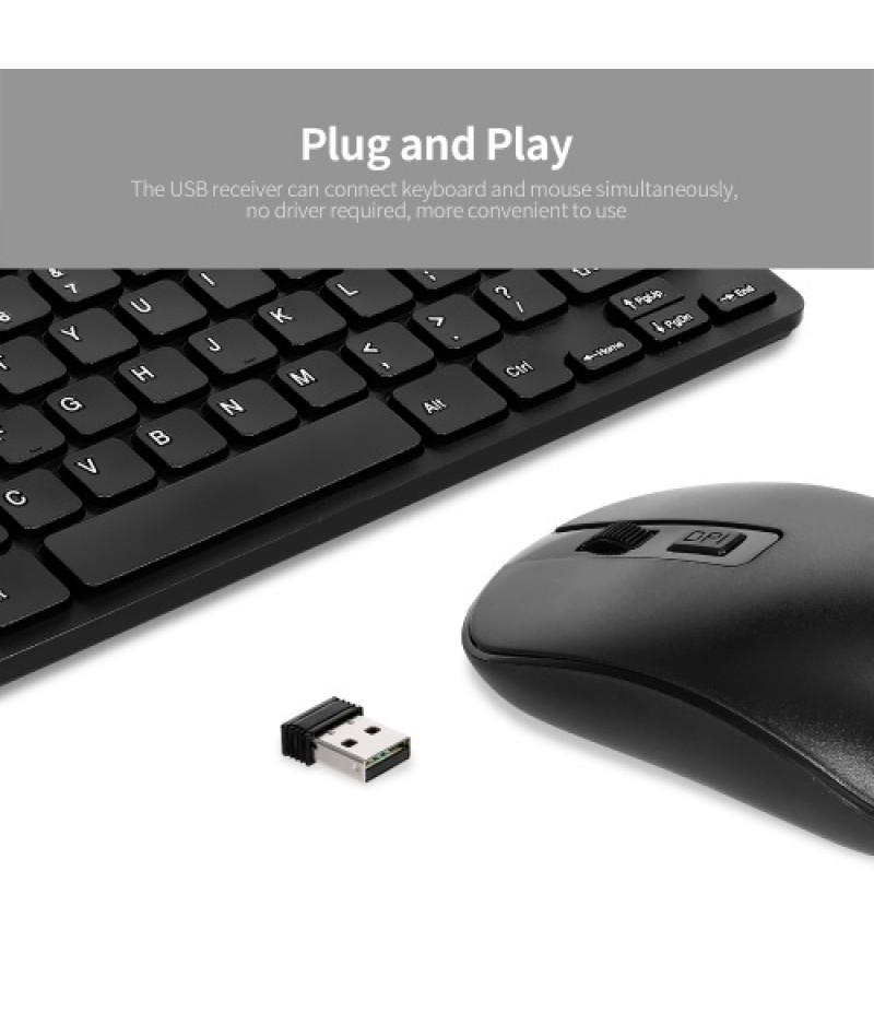 KM901 Keyboard Mouse Combo 2.4G Wireless 78 Key Mini Keyboard and Mouse Set Portable Office Combo
