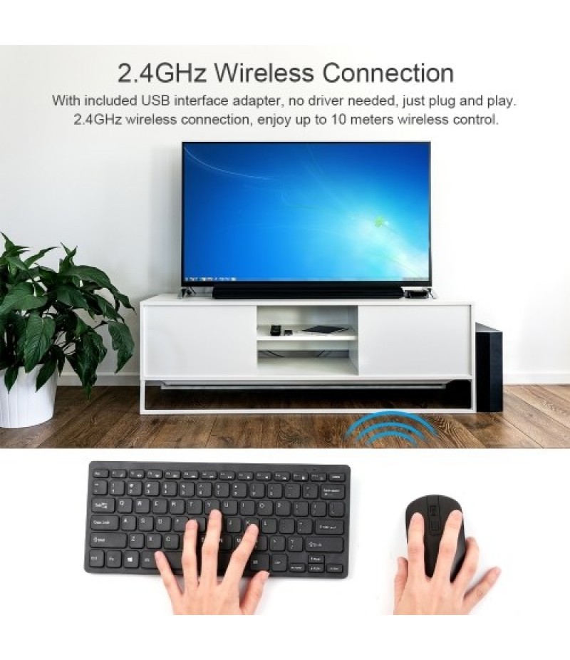 KM901 Keyboard Mouse Combo 2.4G Wireless 78 Key Mini Keyboard and Mouse Set Portable Office Combo