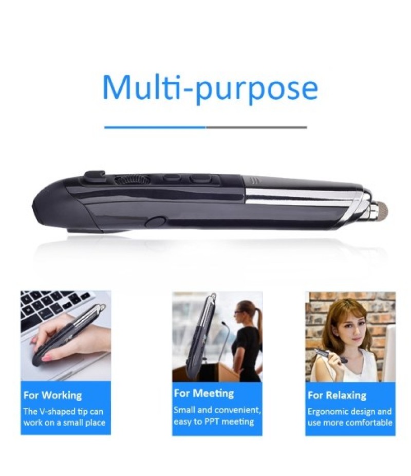 PR-08 2.4Ghz Wireless Optical Touch-pen Mouse 800/1200/1600DPI Wireless Mouse Pen with Web Browsing Laser-Presenter Handwriting 