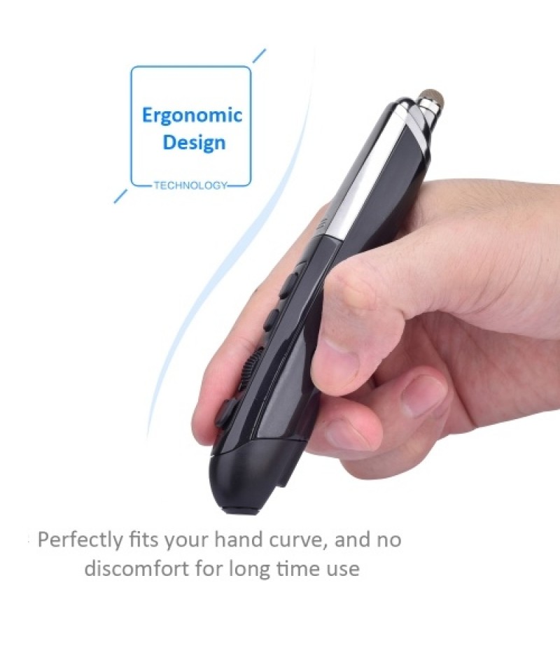 PR-08 2.4Ghz Wireless Optical Touch-pen Mouse 800/1200/1600DPI Wireless Mouse Pen with Web Browsing Laser-Presenter Handwriting 