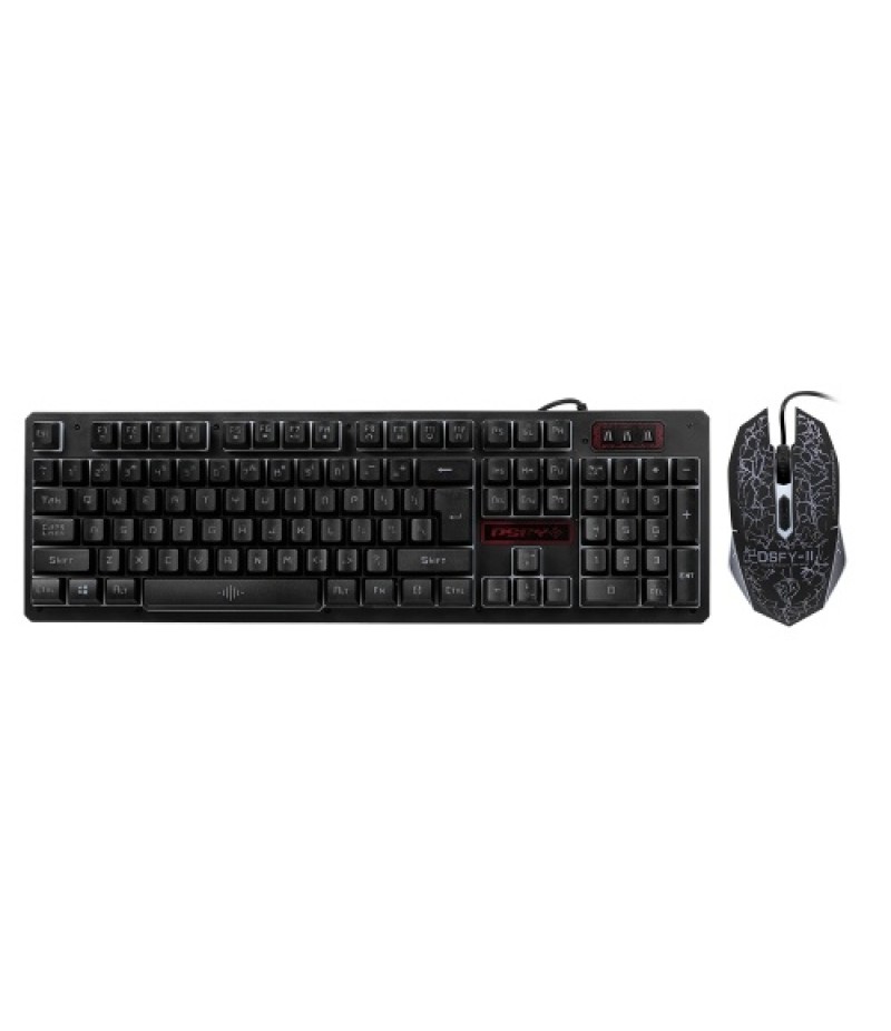 USB Wired Gaming Keyboard and Mouse Combo Waterproof Rainbow Backlit 2000DPI for Home Office