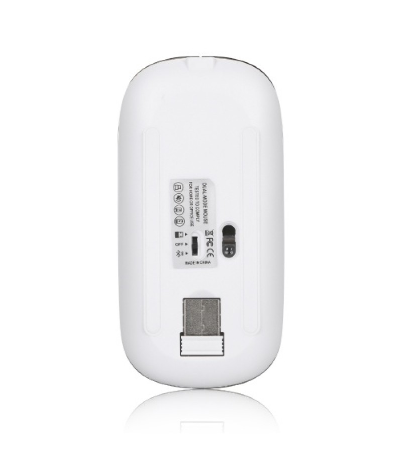 2.4G+BT3.0 Wireless Dual-mode Mouse Mute Office Mouse 3-gear Adjustable DPI Built-in Rechargeable Lithium Battery Light Pink