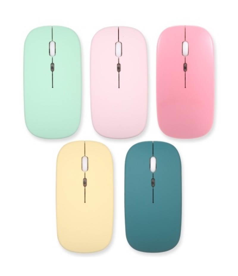 2.4G+BT3.0 Wireless Dual-mode Mouse Mute Office Mouse 3-gear Adjustable DPI Built-in Rechargeable Lithium Battery Light Pink