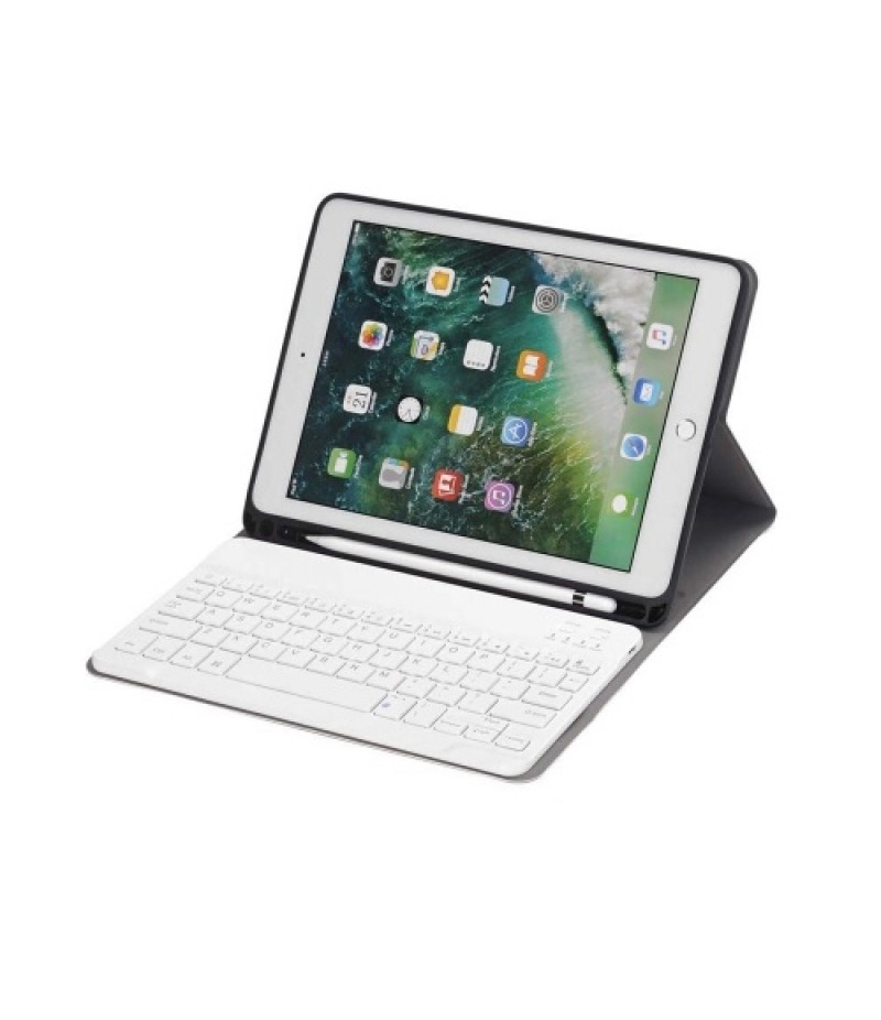 BT3.0 Wireless Keyboard Case iPad Protective Case Portable Keyboard for iPad Pro 10.5/iPad Air3 10.5/iPad 10.2(2019) (Blue-White