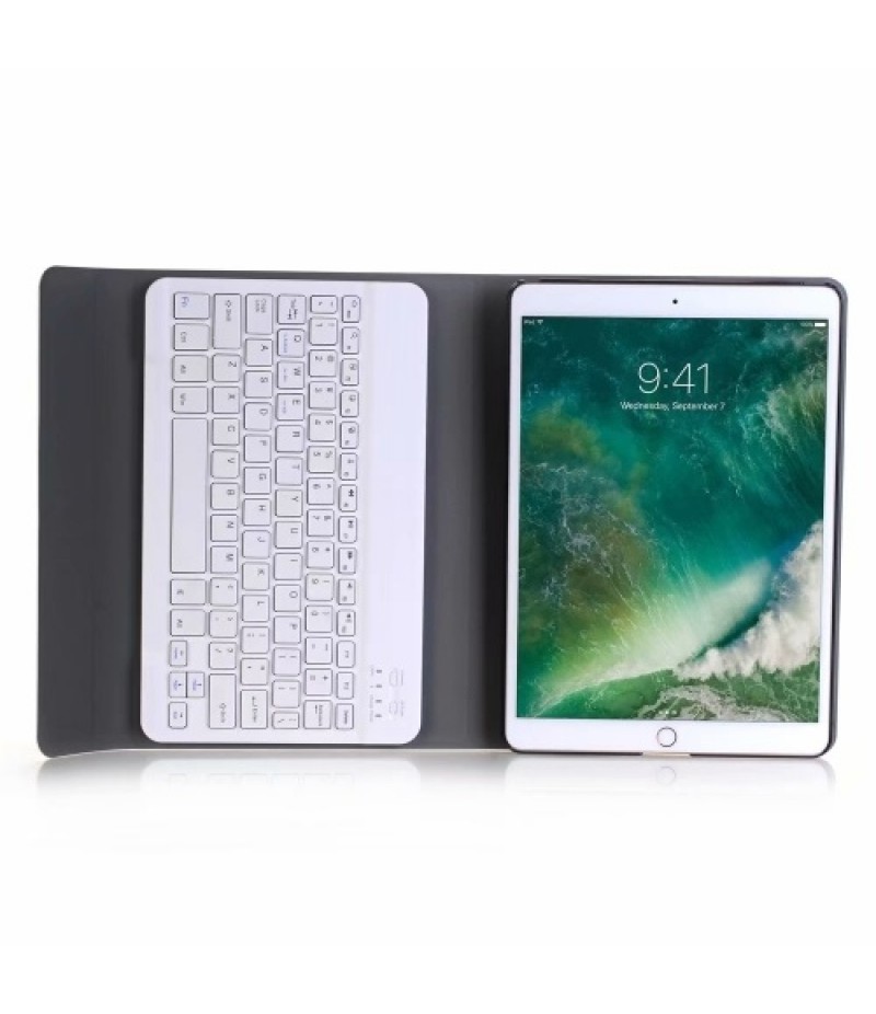 BT3.0 Wireless Keyboard Case iPad Protective Case Portable Keyboard for iPad Pro 10.5/iPad Air3 10.5/iPad 10.2(2019) (Blue-White