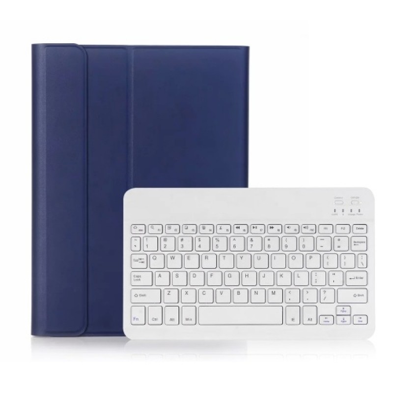 BT3.0 Wireless Keyboard Case iPad Protective Case Portable Keyboard for iPad Pro 10.5/iPad Air3 10.5/iPad 10.2(2019) (Blue-White