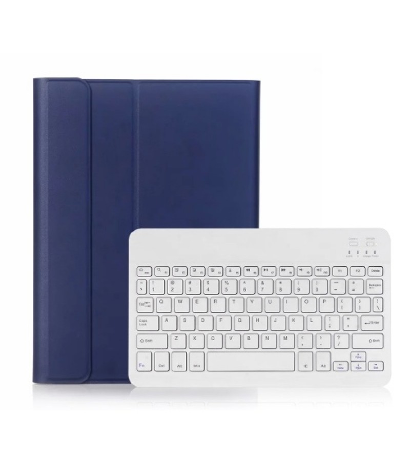 BT3.0 Wireless Keyboard Case iPad Protective Case Portable Keyboard for iPad Pro 10.5/iPad Air3 10.5/iPad 10.2(2019) (Blue-White