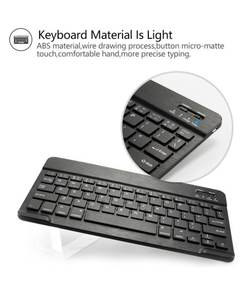 BT3.0 Wireless Keyboard Case iPad Protective Case Portable Keyboard for iPad Pro 10.5/iPad Air3 10.5/iPad 10.2(2019) (Blue-White
