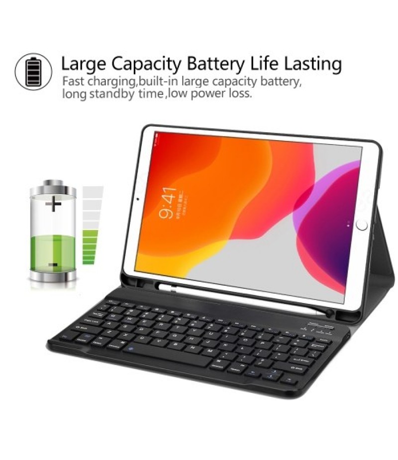 BT3.0 Wireless Keyboard Case iPad Protective Case Portable Keyboard for iPad Pro 10.5/iPad Air3 10.5/iPad 10.2(2019) (Blue-White