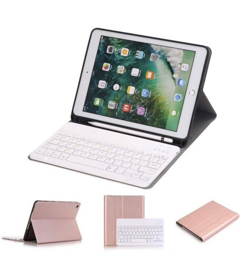 BT3.0 Wireless Keyboard Case iPad Protective Case Portable Keyboard for iPad Pro 10.5/iPad Air3 10.5/iPad 10.2(2019) (Blue-White