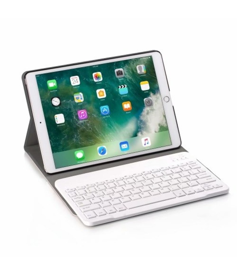 BT3.0 Wireless Keyboard Case iPad Protective Case Portable Keyboard for iPad Pro 10.5/iPad Air3 10.5/iPad 10.2(2019) (Blue-White