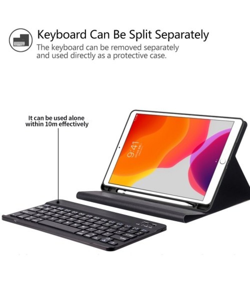 BT3.0 Wireless Keyboard Case iPad Protective Case Portable Keyboard for iPad Pro 10.5/iPad Air3 10.5/iPad 10.2(2019) (Blue-White