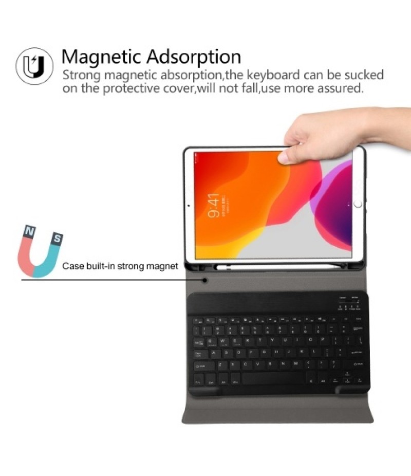 BT3.0 Wireless Keyboard Case iPad Protective Case Portable Keyboard for iPad Pro 10.5/iPad Air3 10.5/iPad 10.2(2019) (Blue-White