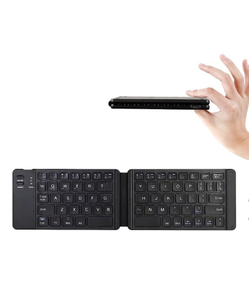 Folding Pocket-size BT Keyboard Scissor Switch Keyboard Compatible with iOS/Android/Windows Laptops Tablets Cellphones Black